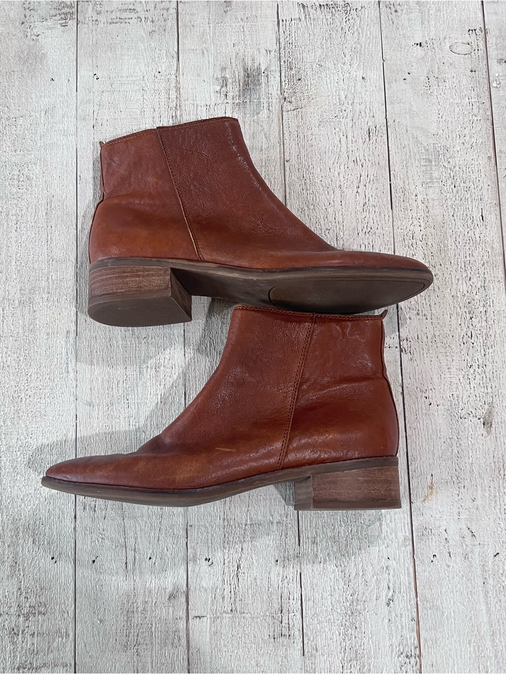 Lucky Brand Women's Brown Leather Ankle Booties - Picture 2 of 4